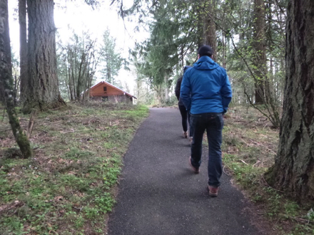 Paved Shelter Trail extends from lower parking lot to shelter and restroom – trail has steep grade